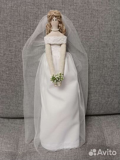 Интерьерная кукла тильда невеста ручной работы