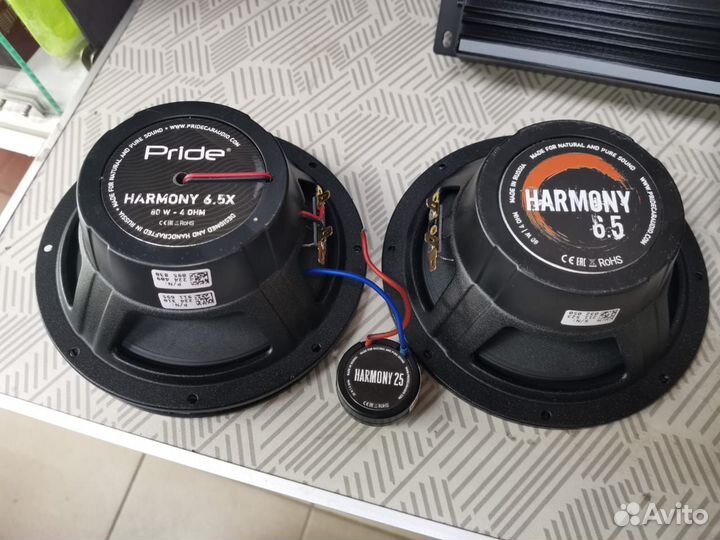 Усилитель 4 канальный pride + динамики pride