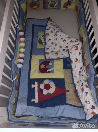 Бордюр, одеяло и простынь на резинке