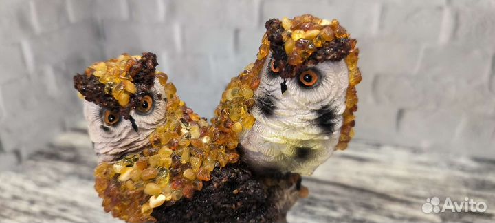Янтарные совы (парочка)