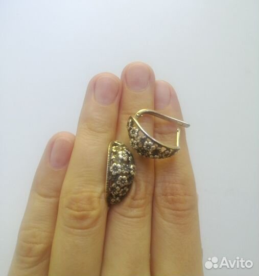 Серьги винтаж серебро