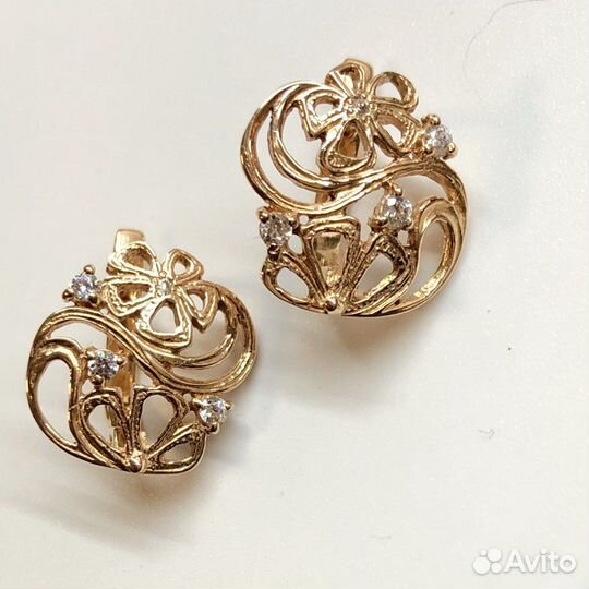 Золотые серьги 585 пробы