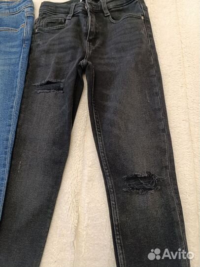 Джинсы zara для девочки 2 пары 128