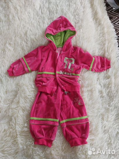 Велюровый костюм на девочку 74р