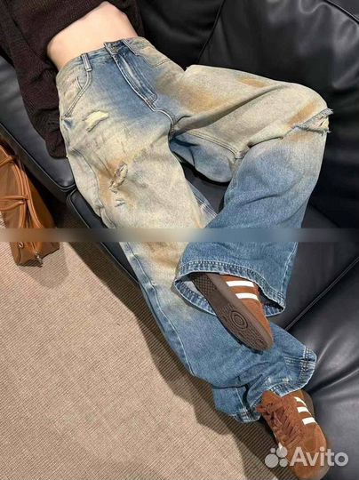 Джинсы женские крутые широкие (Корея) S M L