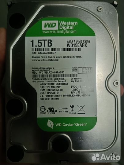 Жесткий диск WD Caviar Green 1.5tb
