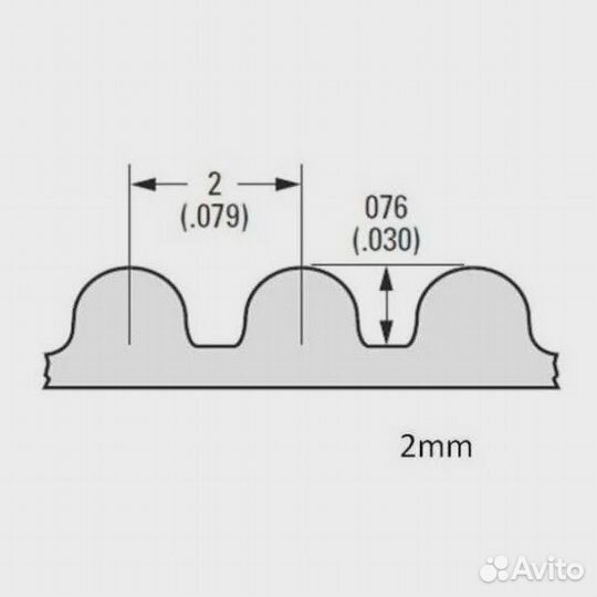Разомкнутый зубчатый ремень GT2-10 (резина + стек