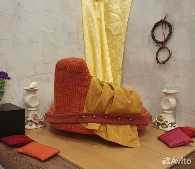 Кукольная круглая кровать для кукол до 40 см