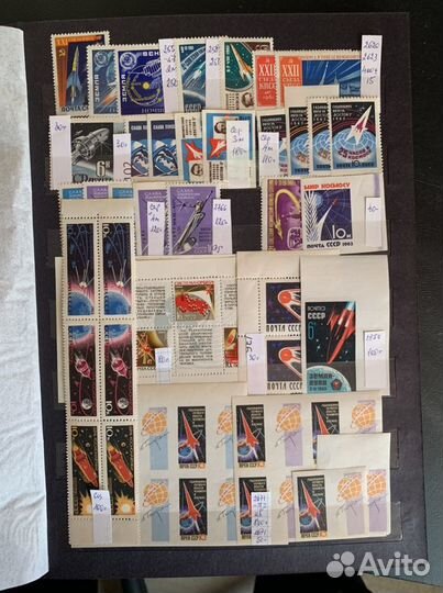 Почтовые марки СССР и России по теме Космос