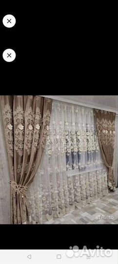 Шторы и тюль новая с кольцом