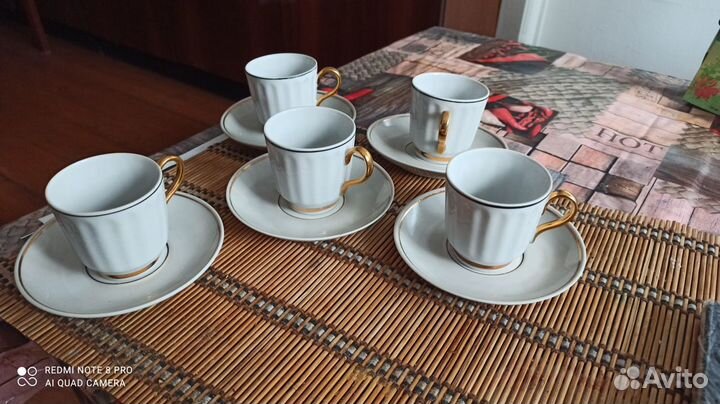 Фарфоровый кофейный набор СССР винтаж