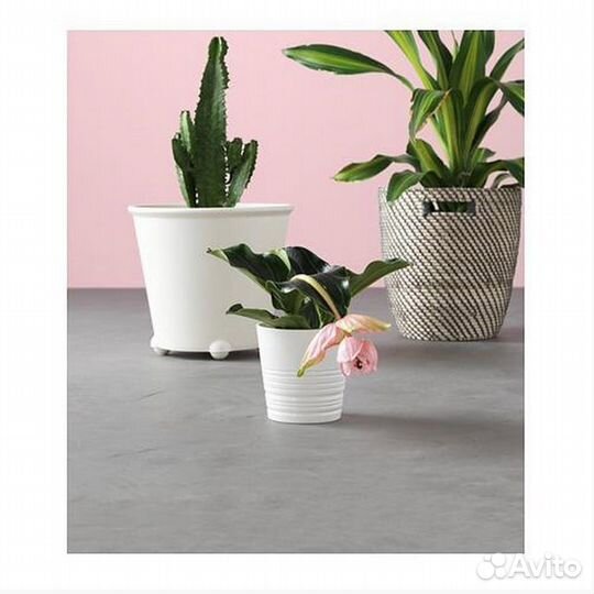 Икеа Кашпо Горшок цветочный (белый) muskot