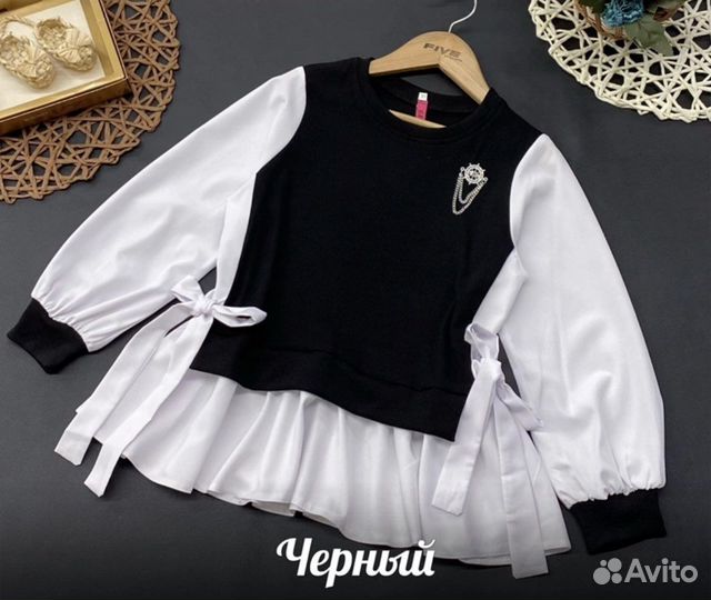 Школьные блузки обманки для девочек, 134-152