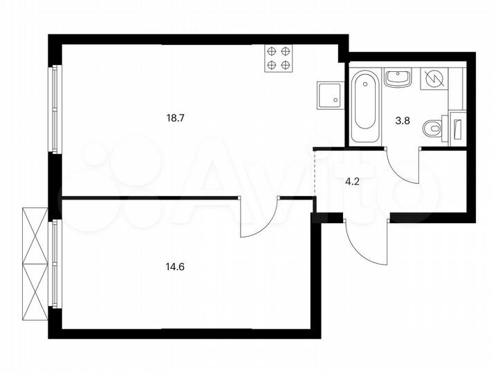 1-к. квартира, 41,3 м², 25/33 эт.