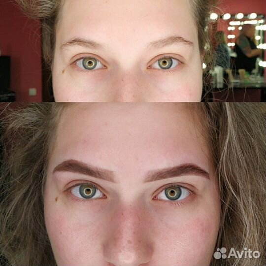 Долговременная укладка бровей, окрашивание и корре