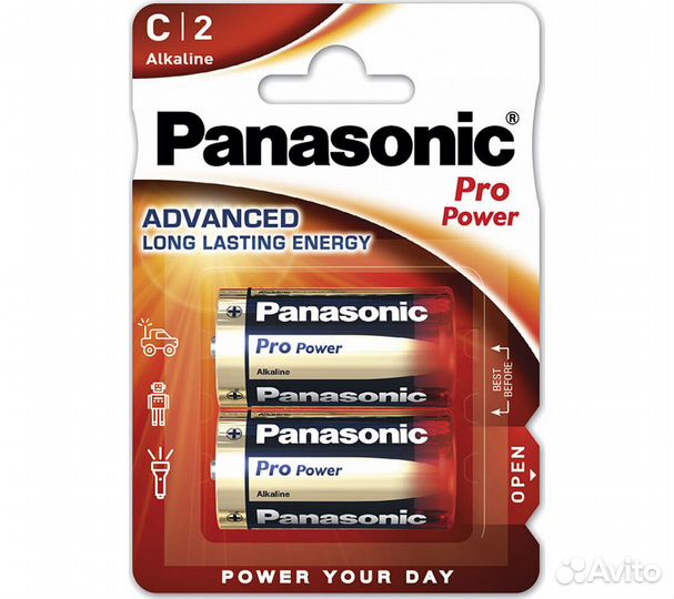 Батарейки Panasonic LR14XEG/2BP C щелочные Pro Pow