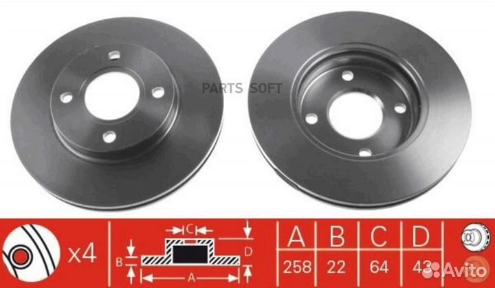 ZF russia DF4036ZFR Диск тормозной передний ford fiesta (1995-2000) / focus I (1998-2004)