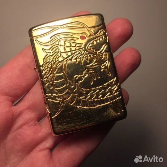Зажигалка бензиновая zippo позолоченная