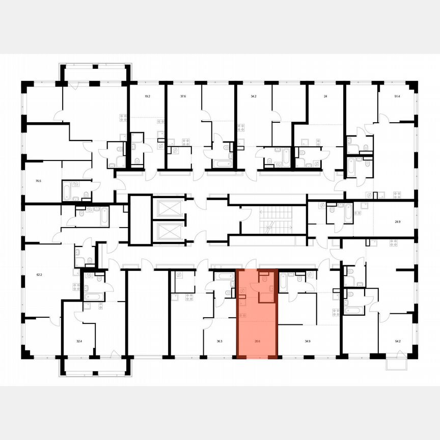 Квартира-студия, 20,6 м², 5/16 эт.