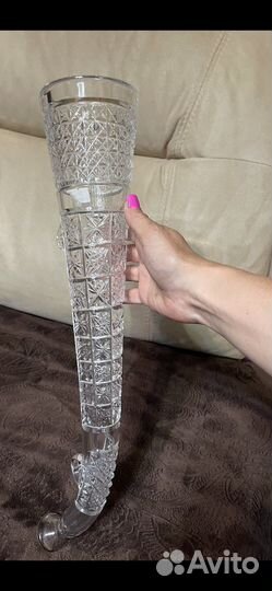 Хрустальный рог для питья. Винтаж СССР. Редкость