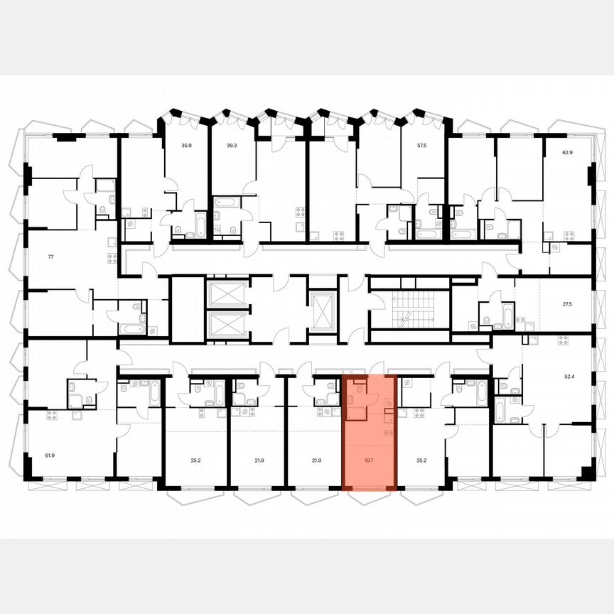 Квартира-студия, 19,7 м², 19/24 эт.