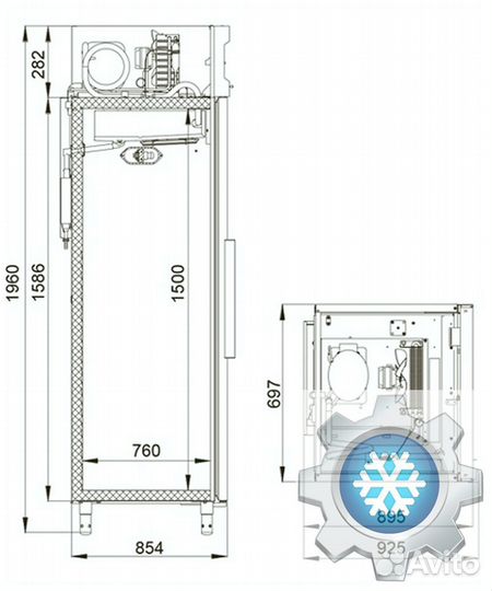 Шкаф холодильный Polair CM107-G (шх-0,7 нерж.)