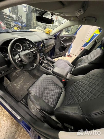 Авточехлы экокожа ромбовидные