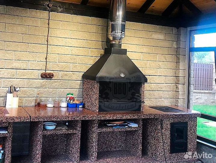 Барбекю комплекс из мрамора и Габро-диабазза