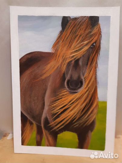 Картины. Замок, Рыжая лошадь