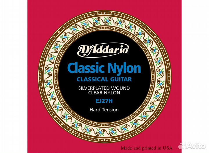 Daddario Струны для классической гитары 6 шт.EJ27H