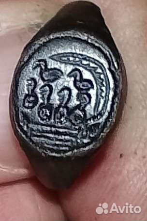 Старинное кольцо-перстень с сюжетом