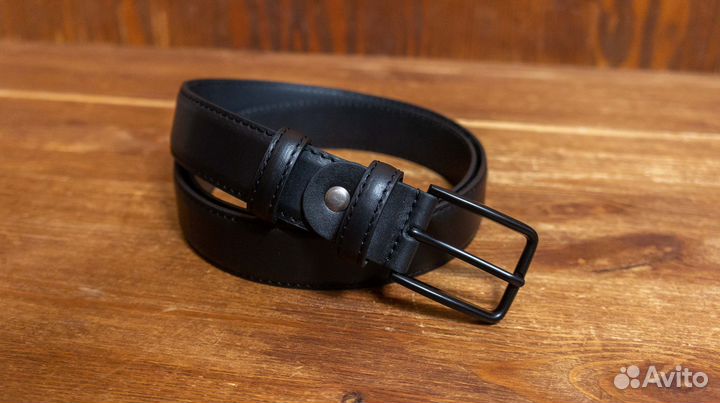 Ремень брючный стильный кожаный натуральная кожа