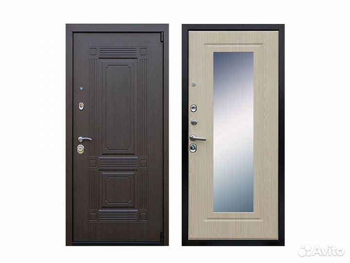 Дверь входная металлическая с зеркалом