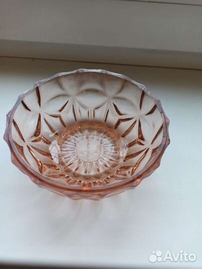 Вазочка розетка цветное стекло СССР