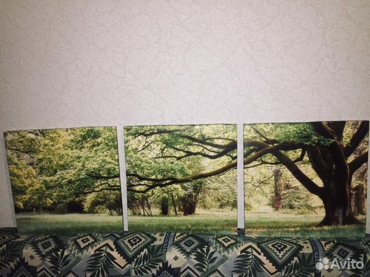 Картина на стену в каркасе по три штуки размер 40*