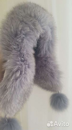 Шапка ушанка песец натуральная кожаная