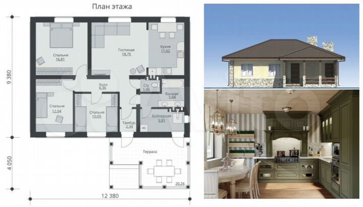 Дом 91 м² на участке 12 сот.