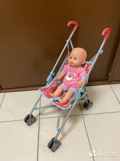 Коляска кукольная с пупсом музыкальным