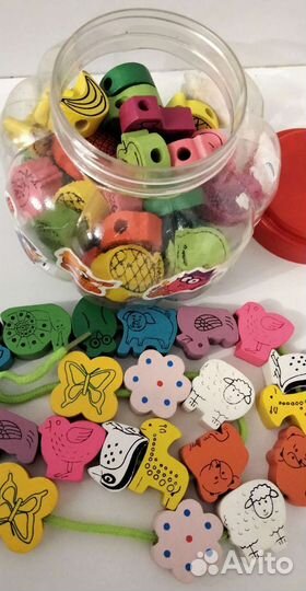 Набор мозаика IKEA и шнуровка деревянная