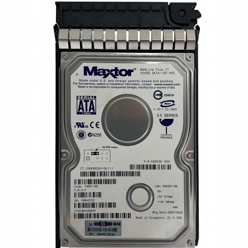 [356536-003] Жесткий Диск Hp 250gb Sata3,5" Hdd 356536-003
