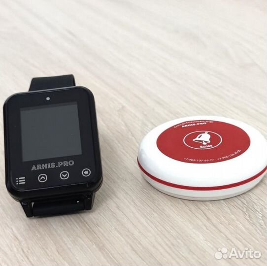 Кнопка вызова официанта и часы пейджер Элит