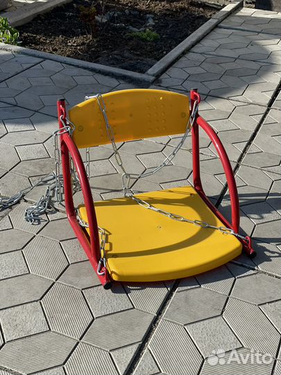 Качель детская на цепях со спинкой