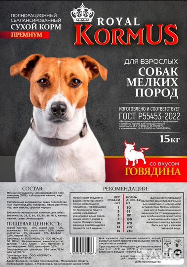 Корм для собак сухой