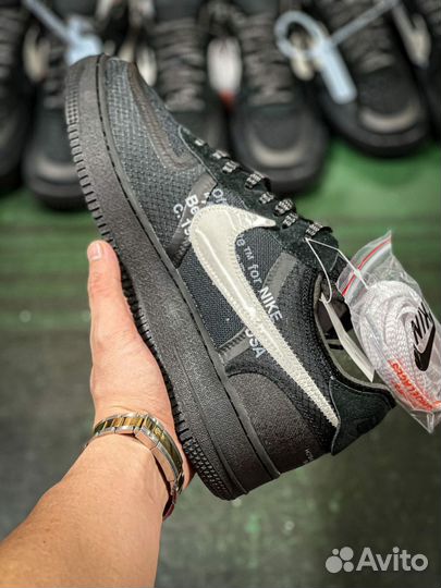 Кроссовки Nike Air Force 1 Off-White black the ten