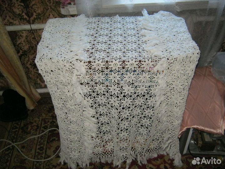 Винтажная старинная скатерть и дорожка комплект