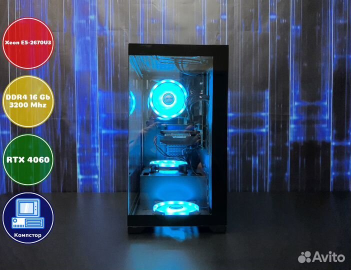 Системник игровой 2670V3-RTX4060-16DDR4-UDR7489-X99