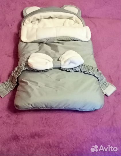 Зимний конверт на выписку или в коляску