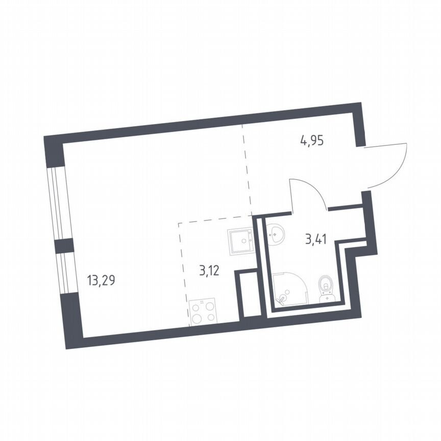 Квартира-студия, 24,8 м², 6/12 эт.