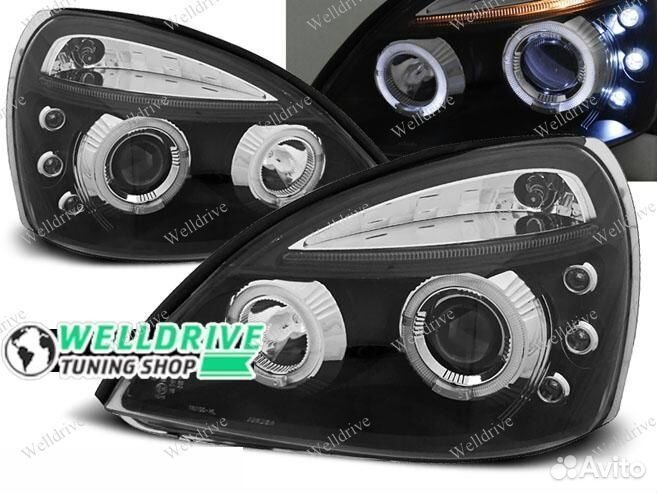 Фары Renault Clio 2 01-05 AE галоген черные