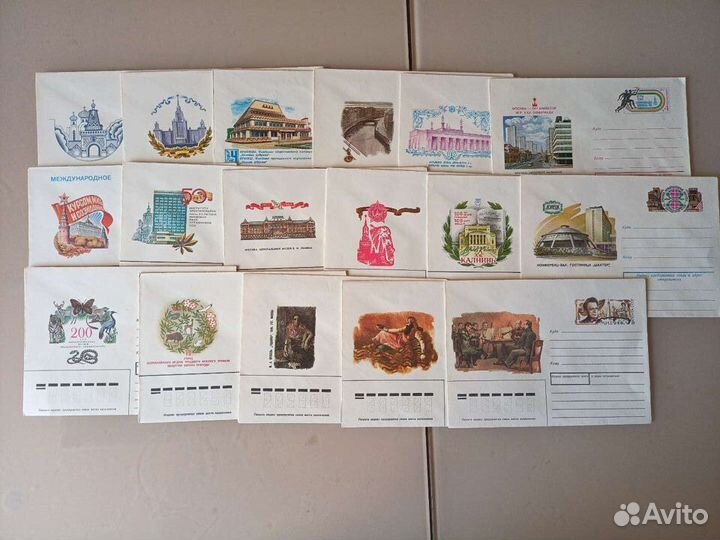 Почтовые конверты 105шт